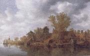 Jan van  Goyen River Landscape oil painting artist